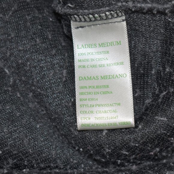 Green Tea Womens Fleece Pullover Sweatshirt Size M Gray Quarter Zip Sherpa Warm - Picture 9 of 10